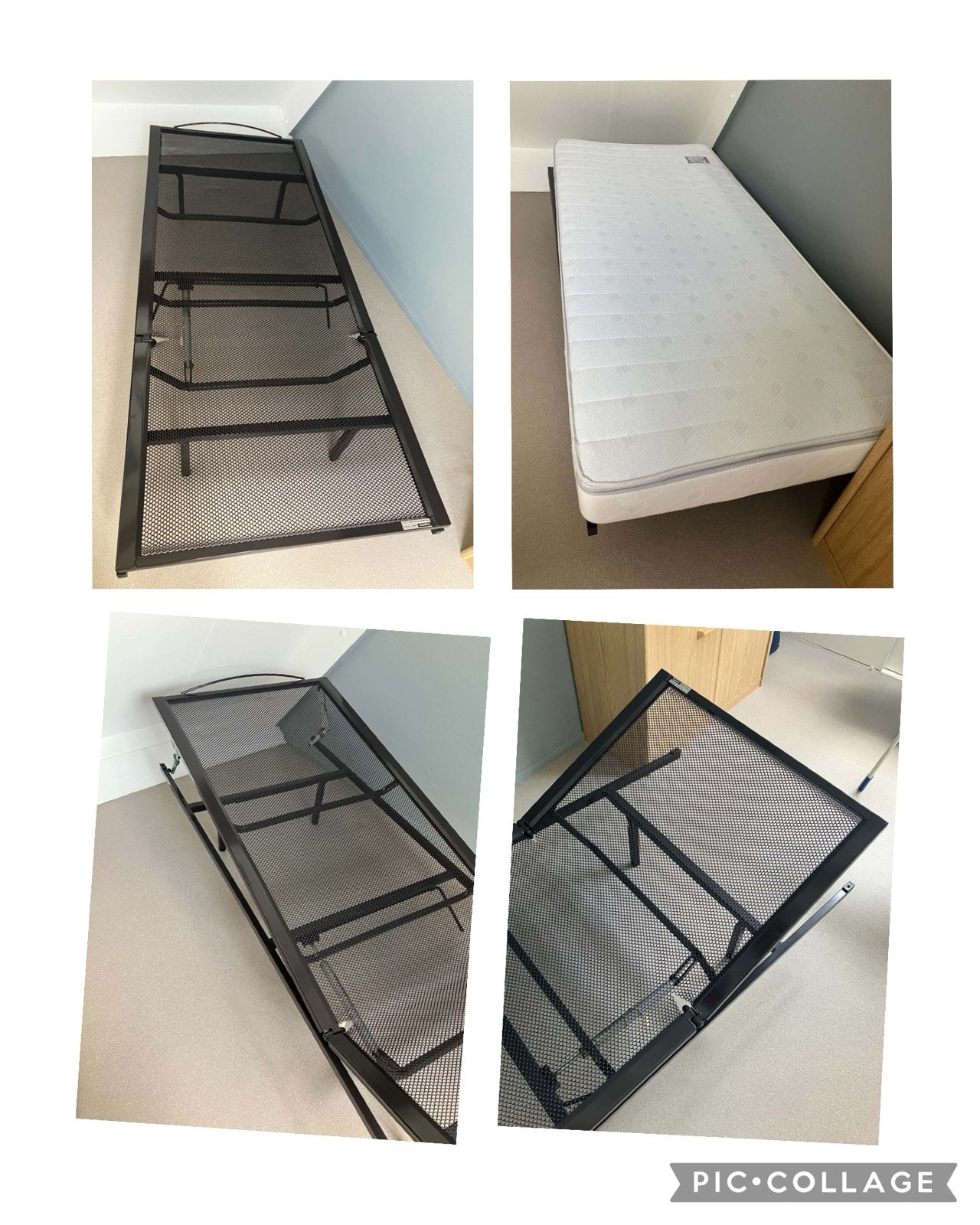Stalen logeerbed - kwaliteitsmerk Kuperus + matras (KWF), Huis en Inrichting, Ophalen, Zo goed als nieuw, Eenpersoons, 90 cm