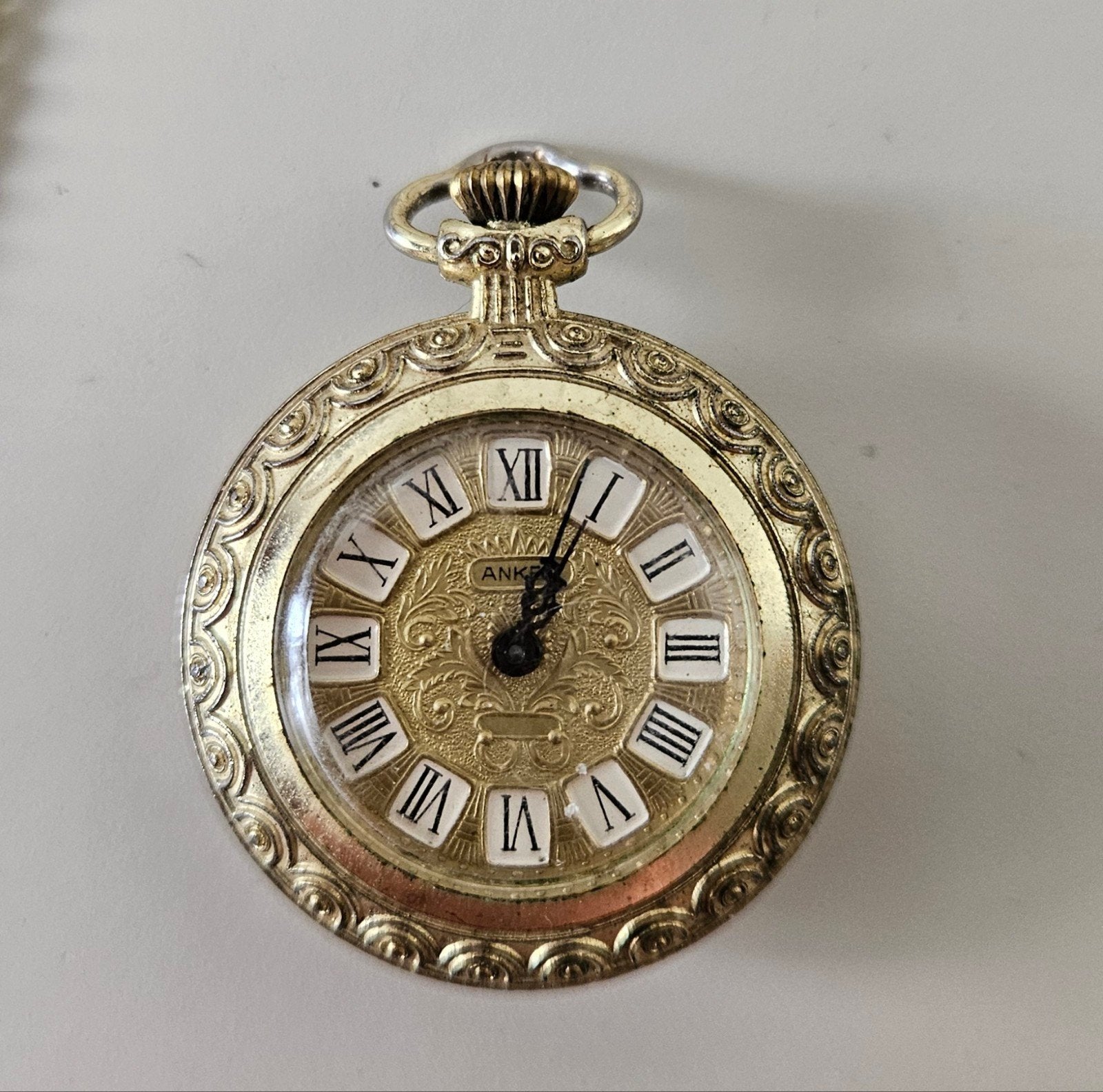 Vintage Anker dames zakhorloge met collier - Jaren '60, Overige merken, Staal, Zakhorloge, Gebruikt