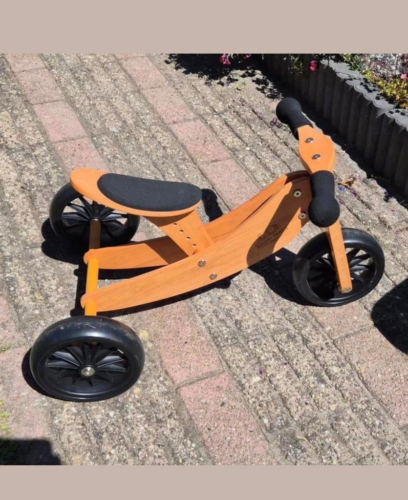 Houten loopfiets 2-in-1: driewieler en tweewieler, Kinderen en Baby's, Speelgoed | Buiten | Voertuigen en Loopfietsen, Ophalen