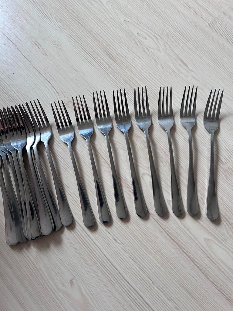 Amefa vorken 21 stuks, Ophalen of Verzenden, Gebruikt, Rvs of Chroom