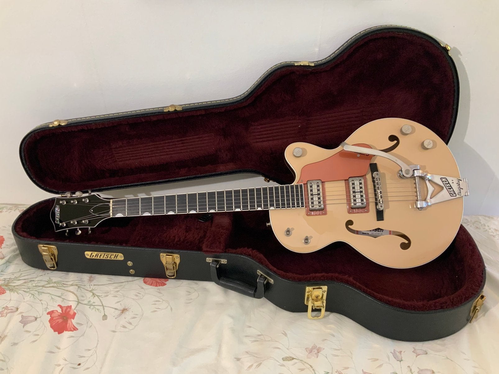 Gretsch G6112TC-JR . Jaguar Tan / Copper Metallic, Muziek en Instrumenten, Snaarinstrumenten | Gitaren | Elektrisch, Ophalen, Zo goed als nieuw