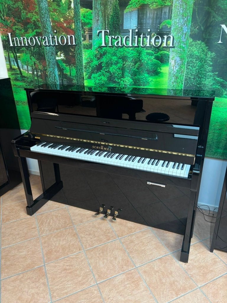 Prachtige Schimmel 116cm hoog +  * NIEUW SILENTSYSTEEM *, Muziek en Instrumenten, Piano's, Verzenden, Zwart, Zo goed als nieuw