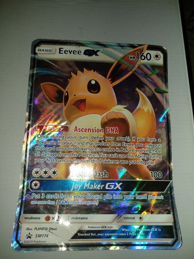Pokémon Eevee GX SM174 - JUMBO / Oversized Kaart - Z.g.a.n, Ophalen of Verzenden, Zo goed als nieuw, Losse kaart