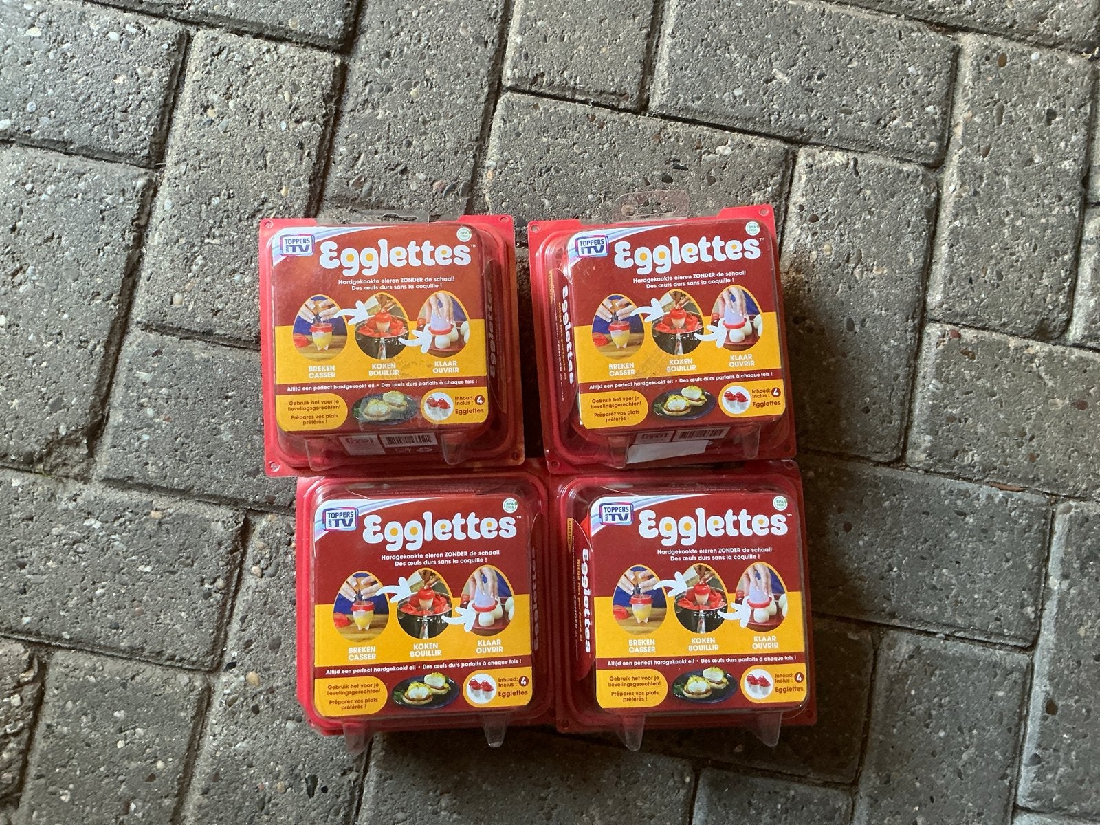 Egglettes - 4 sets voor perfect gekookte eieren, Overige typen, Kunststof, Nieuw, Ophalen of Verzenden