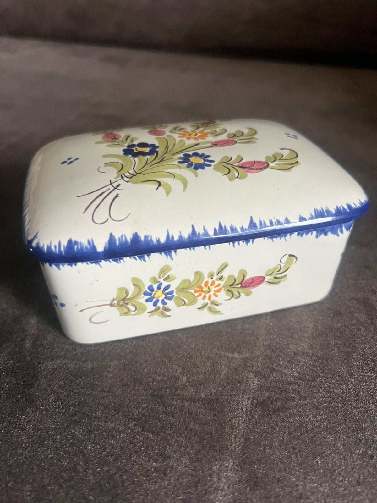Vintage Doosje Porselein / Aardewerk / Keramiek., Ophalen of Verzenden
