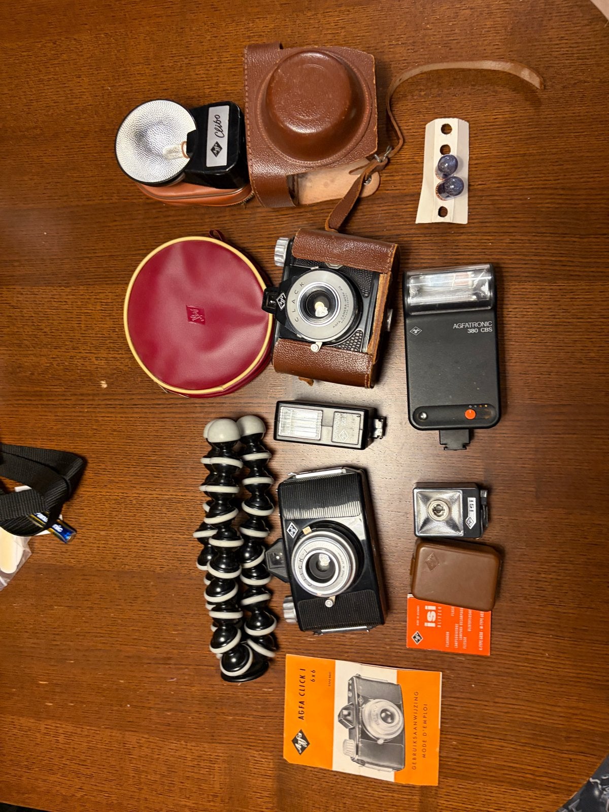 Vintage Agfa Click en Clack camera's met accessoires, Ophalen of Verzenden, Gebruikt, Compact, Overige Merken