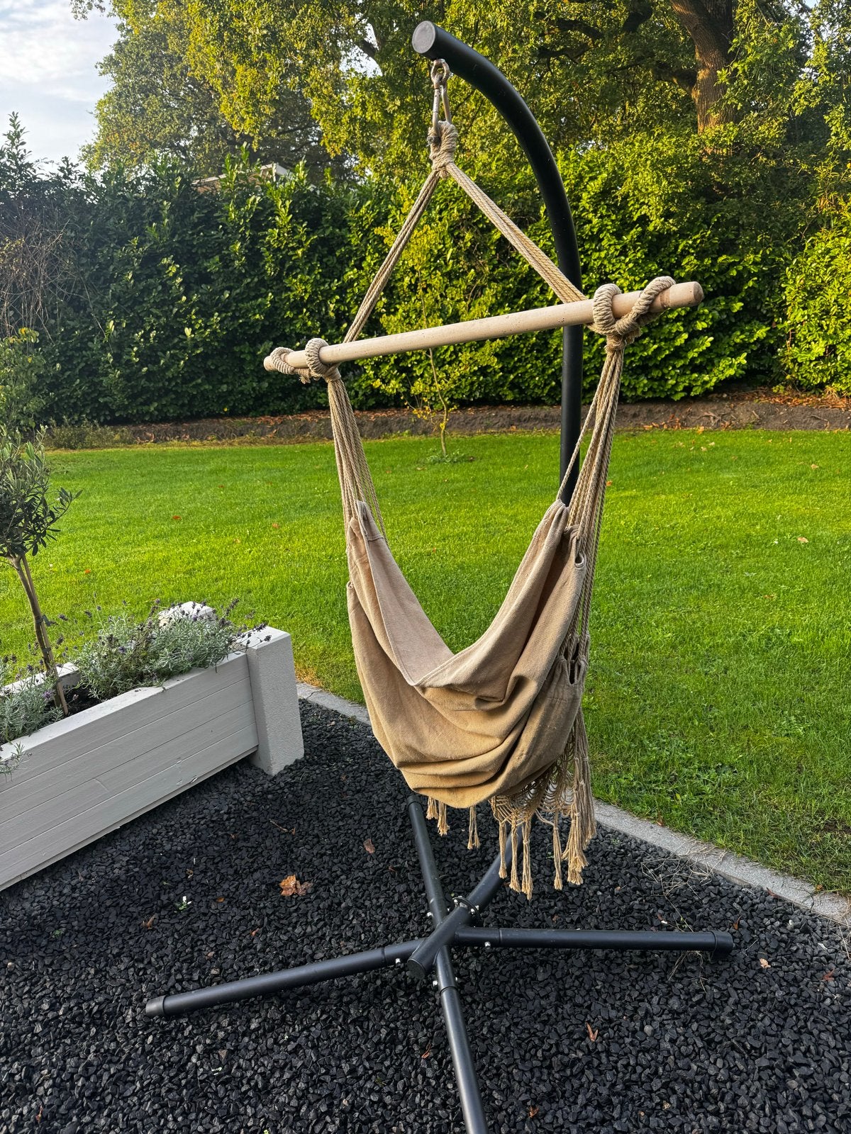 Hangstoel met standaard - Zo goed als nieuw, Tuin en Terras, Ophalen, Binnen, Zo goed als nieuw, Met standaard