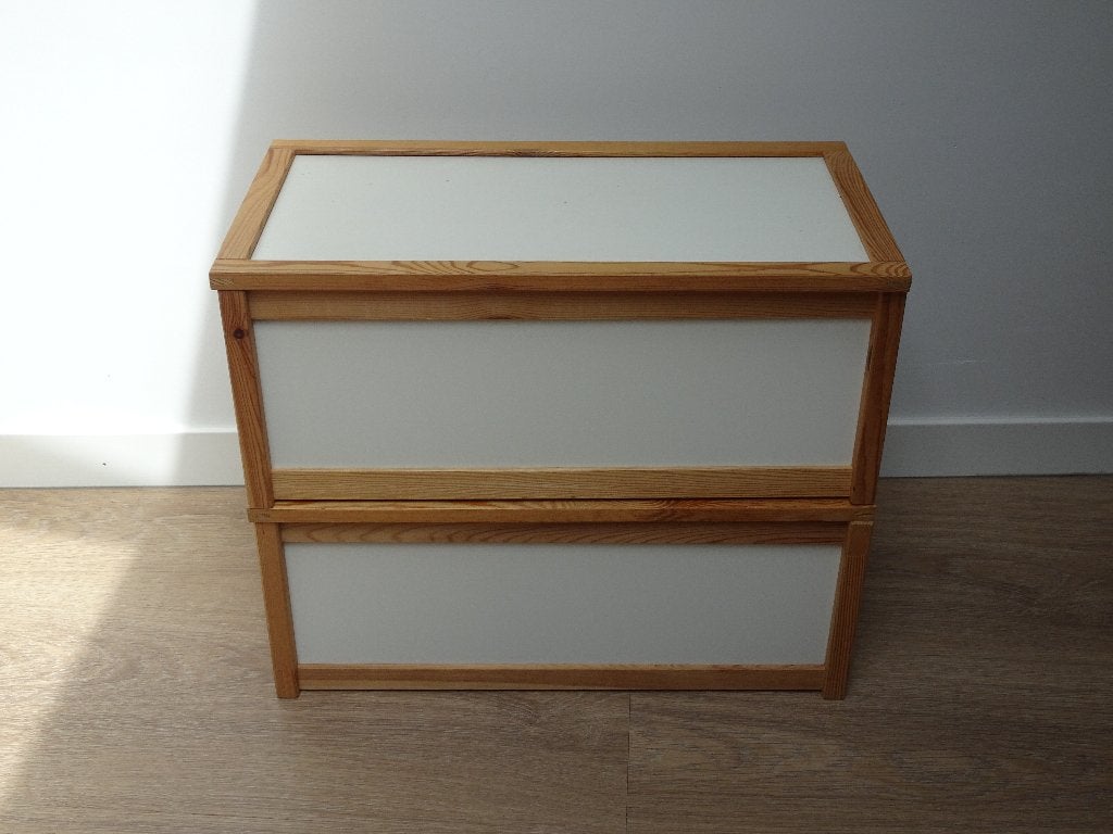 Twee houten ikea APA opbergbakken / opbergkisten €10 ps, Ophalen, Minder dan 50 cm, Gebruikt, 50 tot 100 cm