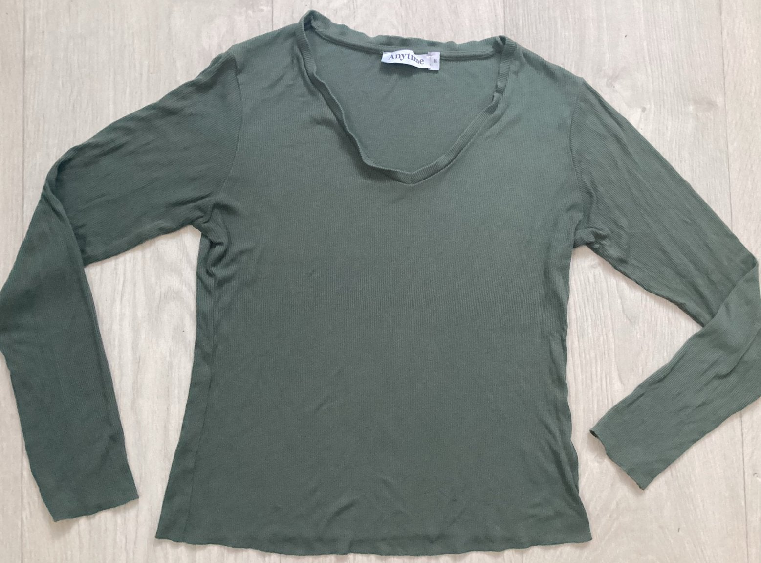 Groen Anytime shirt Maat M, Maat 38/40 (M), Ophalen of Verzenden, Lange mouw, Gedragen