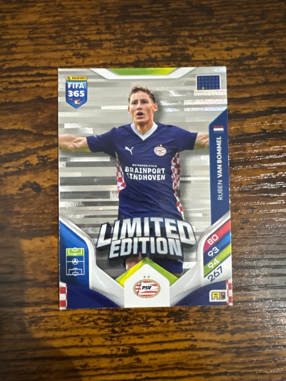 Ruben van Bommel Limited Edition Panini FIFA 365 kaart, Ophalen of Verzenden, Zo goed als nieuw, PSV, Spelerskaart