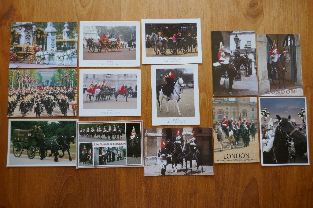 13x groot formaat Londen Guard Queen Elizabeth Parade, Ophalen of Verzenden, 1980 tot heden, Ongelopen, Paard