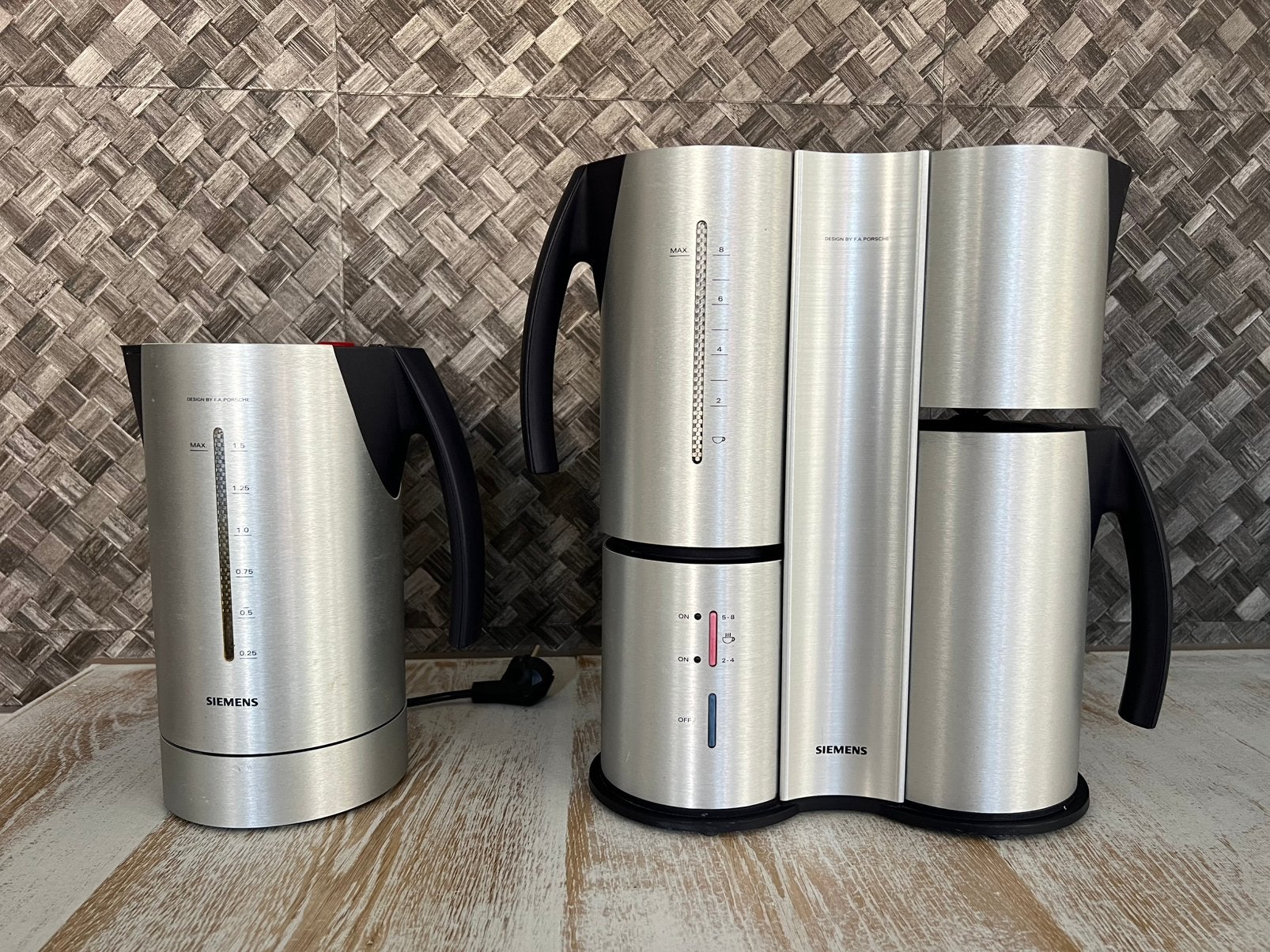 Koffiezetapparaat + waterkoker Siemens/Porsche, Ophalen of Verzenden, Gebruikt, Koffiemachine, Gemalen koffie