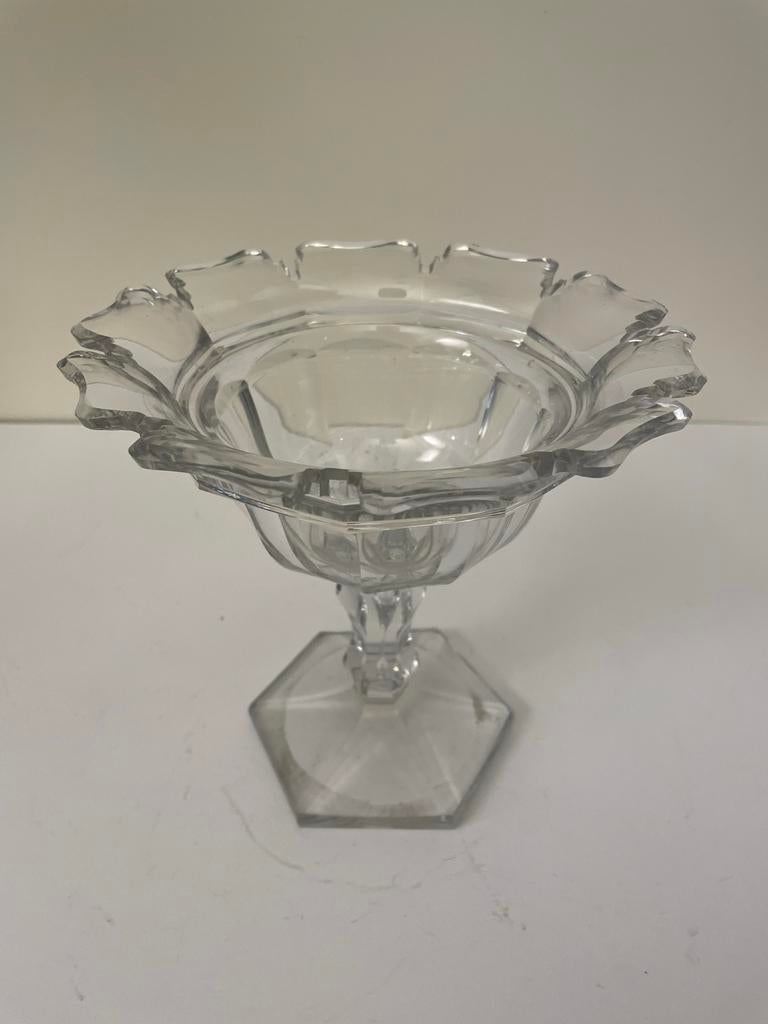 Antieke Glazen Compote Schaaltje met Gecentreerde Stam, Ophalen of Verzenden