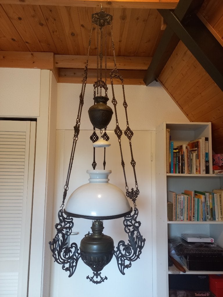 Antieke olielamp, Antiek en Kunst, Ophalen