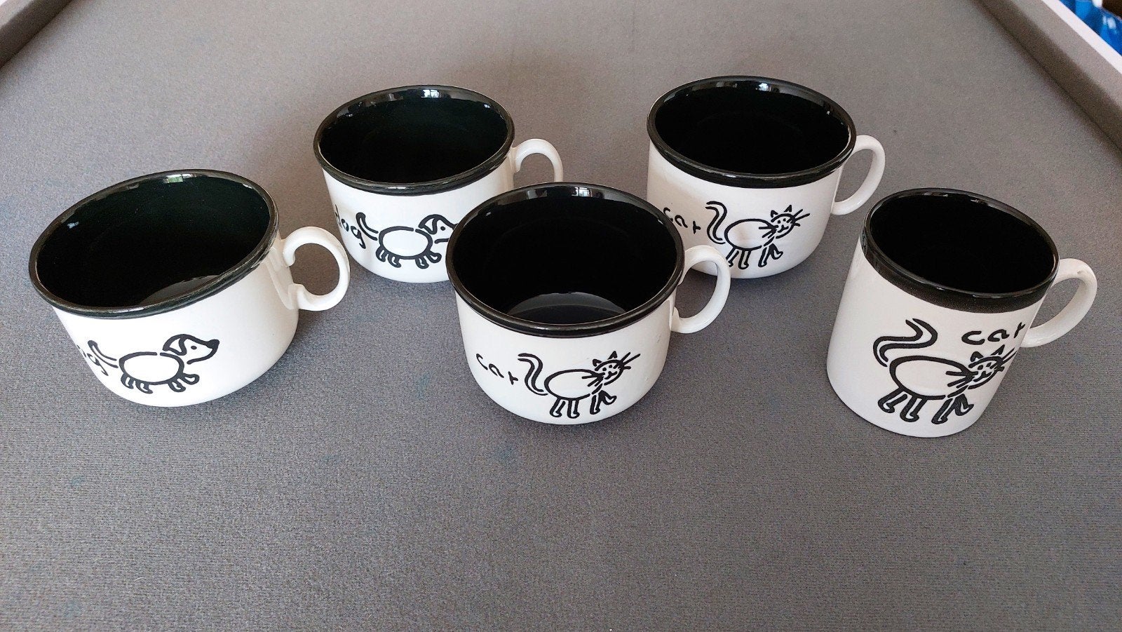 Just mugs soepkom 4 stuks plus koffiebeker, Overige merken, Ophalen of Verzenden, Zo goed als nieuw, Kom(men)