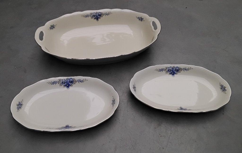 Vintage servies Bavaria Arzberg schalen (blauwe violen), Ophalen