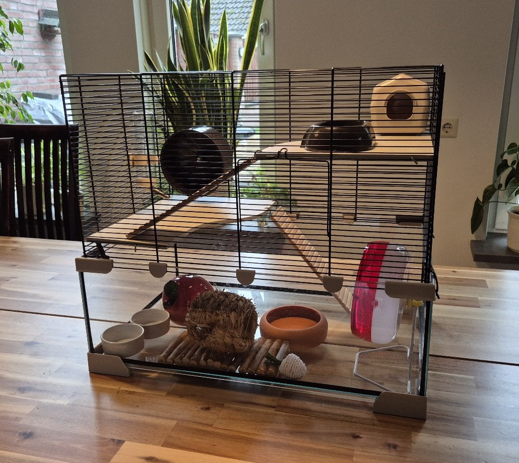 Ferplast Hamsterkooi Karat 60 met accessoires, Dieren en Toebehoren, Kooi, Minder dan 75 cm, Zo goed als nieuw, Hamster