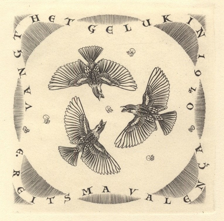 0090 Ex Libris Nederland : Engeline Reitsma-Valença, 1939, Verzenden, Ex libris
