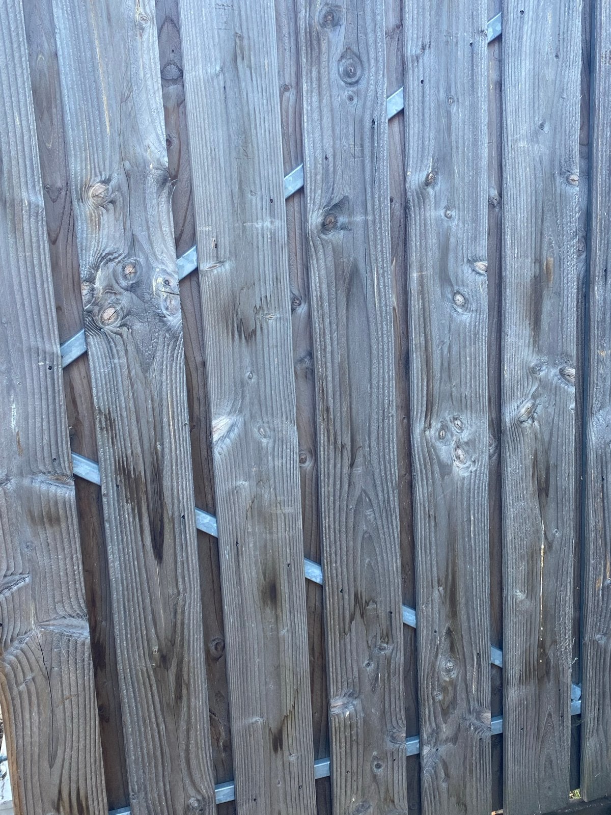 Houten poort 260 breed, 130 per paneel, Ophalen, Met poort, Gebruikt, Tuinhek