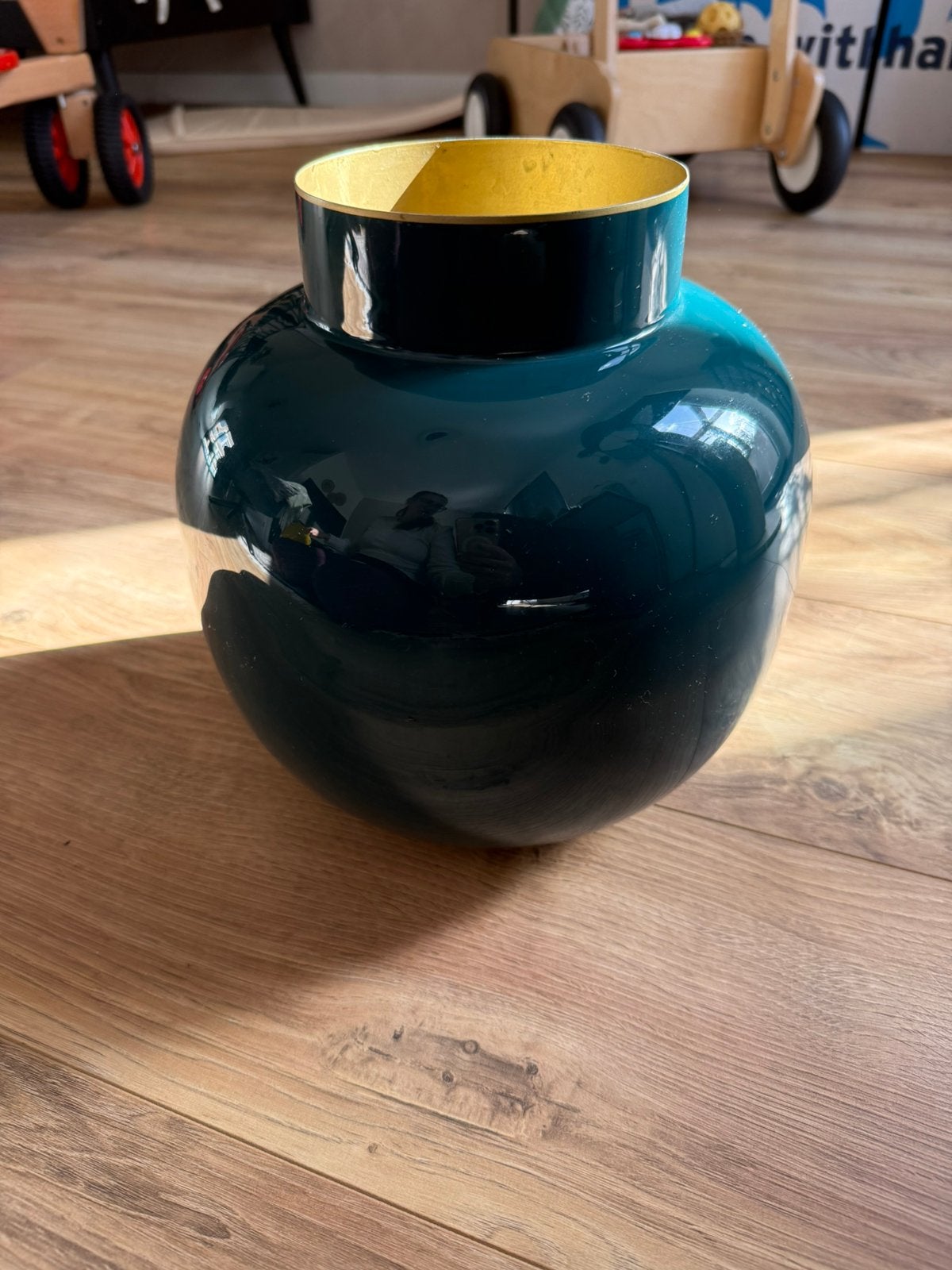 Pip Studio | Metalen vaas 25 cm | Groenblauw, Ophalen, Blauw, 25 cm, Zo goed als nieuw