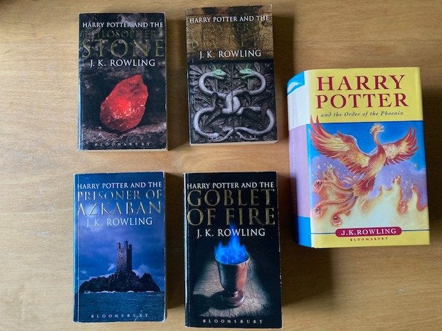 Harry Potter Bloombury 1 t/m 5, Boeken, Ophalen of Verzenden, Zo goed als nieuw, J.K. Rowling