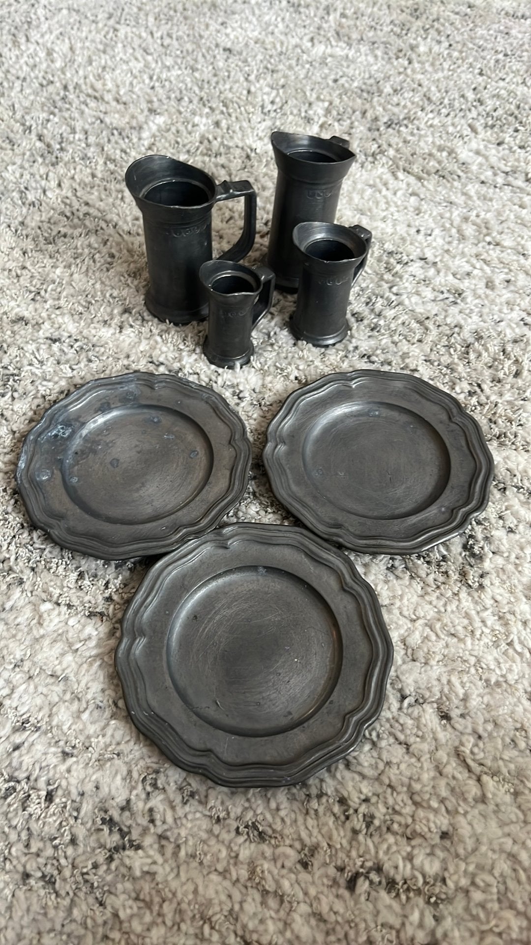 Mooie antiek tinnen servies met keurmerken, Antiek en Kunst, Ophalen of Verzenden