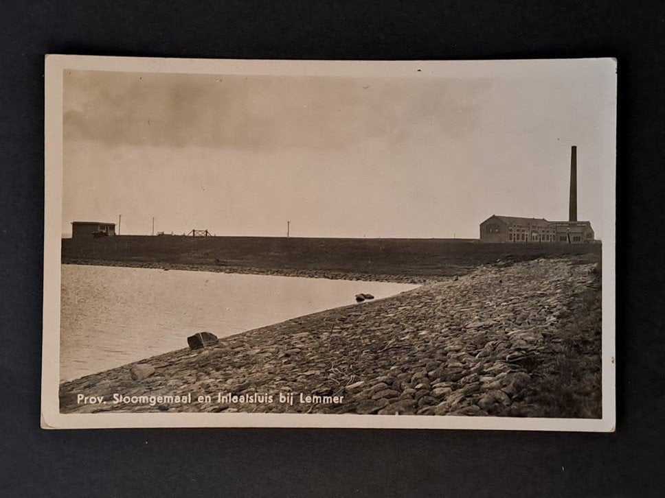 Lemmer Friesland Stoomgemaal en Inlaatsluis bij Lemmer 1940, Verzenden, 1920 tot 1940, Gelopen, Friesland