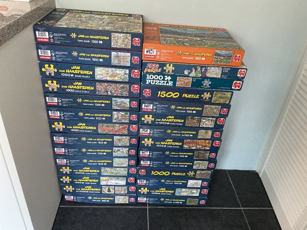 Jan van Haasteren puzzelpakket XXL!, Ophalen, 500 t/m 1500 stukjes, Zo goed als nieuw, Legpuzzel