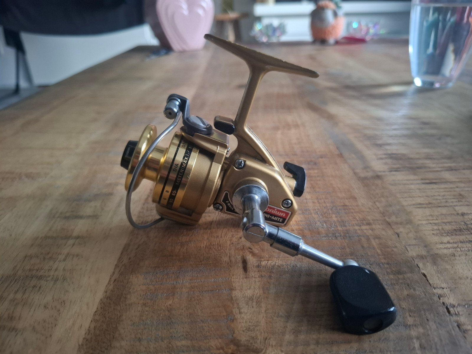 Te koop aangeboden daiwa mini mite molen, Watersport en Boten, Ophalen of Verzenden, Gebruikt, Molen