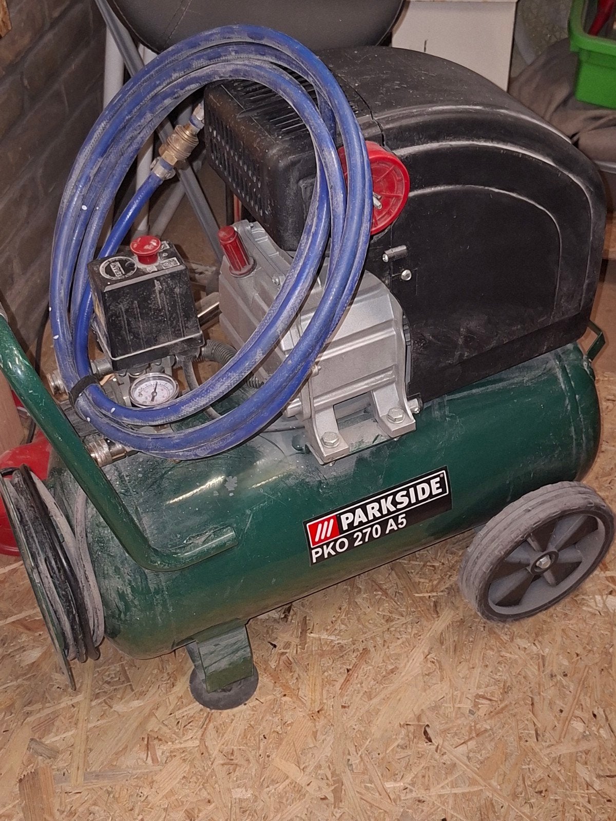 Parkside PKO 270 A5 Compressor - 24L, 10 bar, Minder dan 25 liter, Ophalen, Gebruikt, 200 tot 400 liter/min