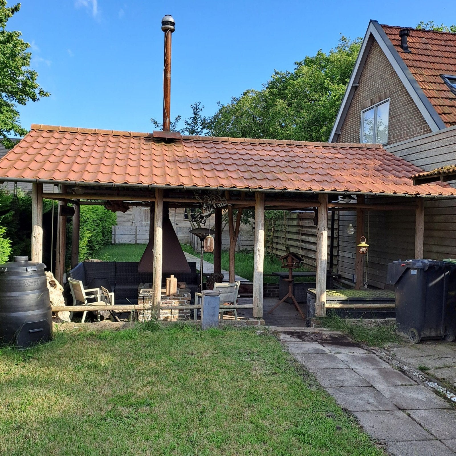 Prachtige sfeervolle rustieke overkapping (boomstam) m/HAARD, Ophalen, Gebruikt, Overige typen