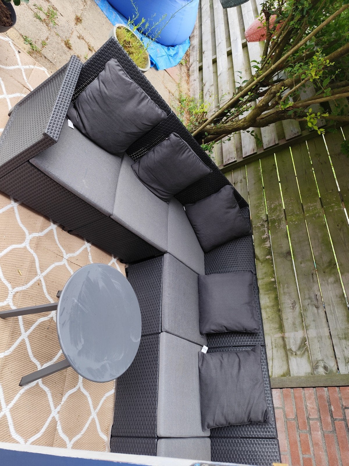 Nette  loungeset met kussens, Ophalen, Gebruikt, 6 zitplaatsen, Bank