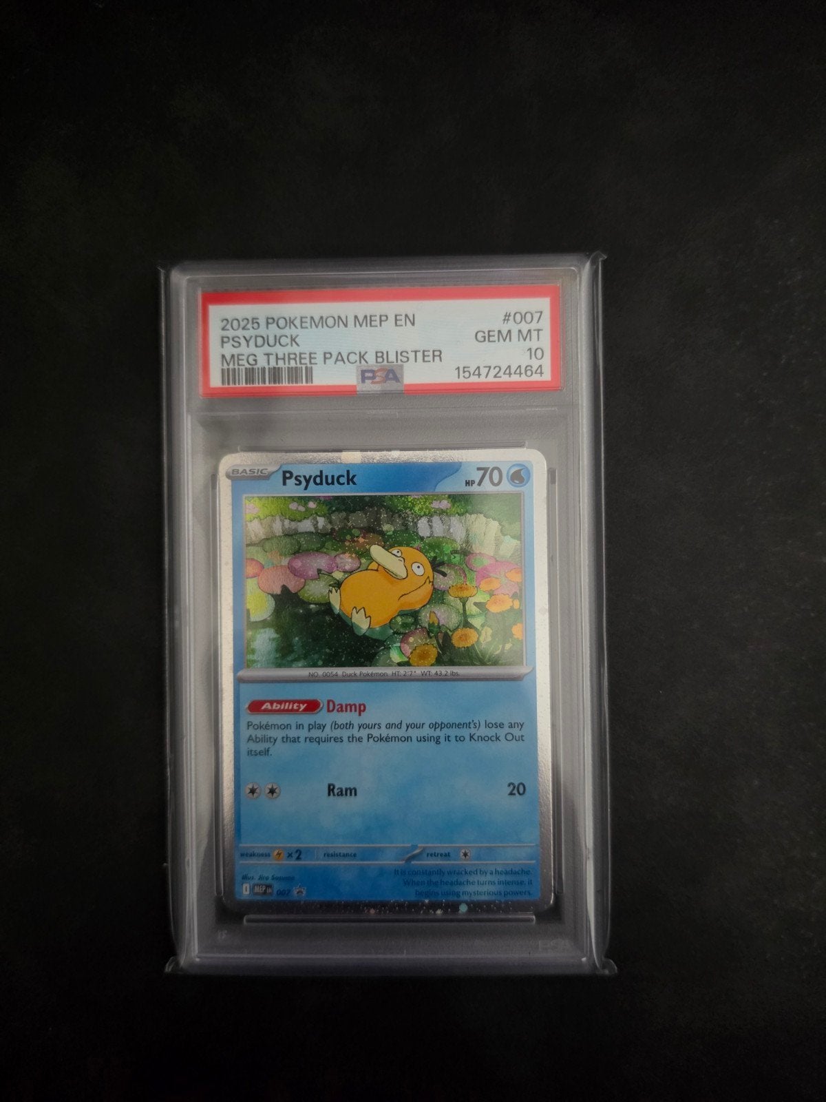 (SWIRL) PSA 10 Gem Mint Cosmos Psyduck Pokémon Kaart - MEP E, Ophalen of Verzenden, Nieuw, Losse kaart, Foil