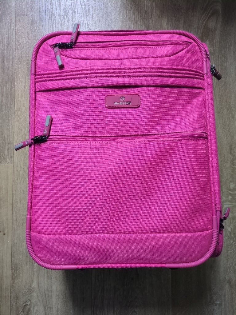 Adventurebags roze koffer 45x32,5x18cm, Wieltjes, Gebruikt, Hard kunststof, Minder dan 50 cm