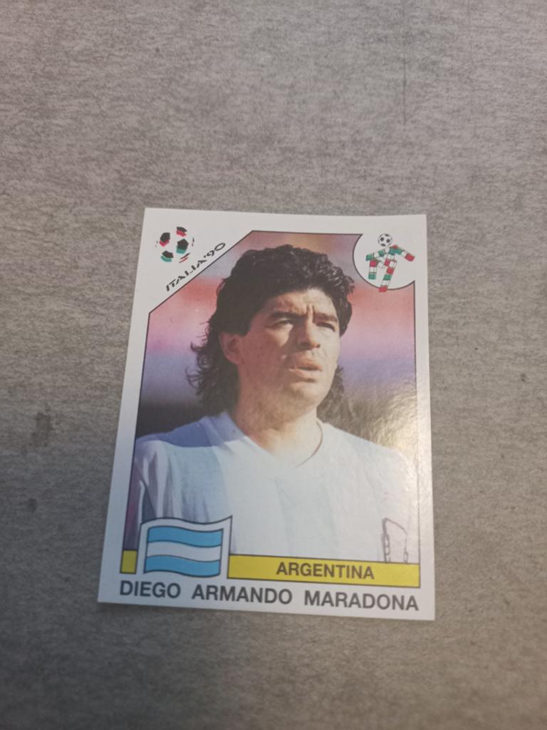 Panini Italia '90 Sticker Diego Maradona Argentinië, Hobby en Vrije tijd, Ophalen of Verzenden, Gebruikt, Sticker