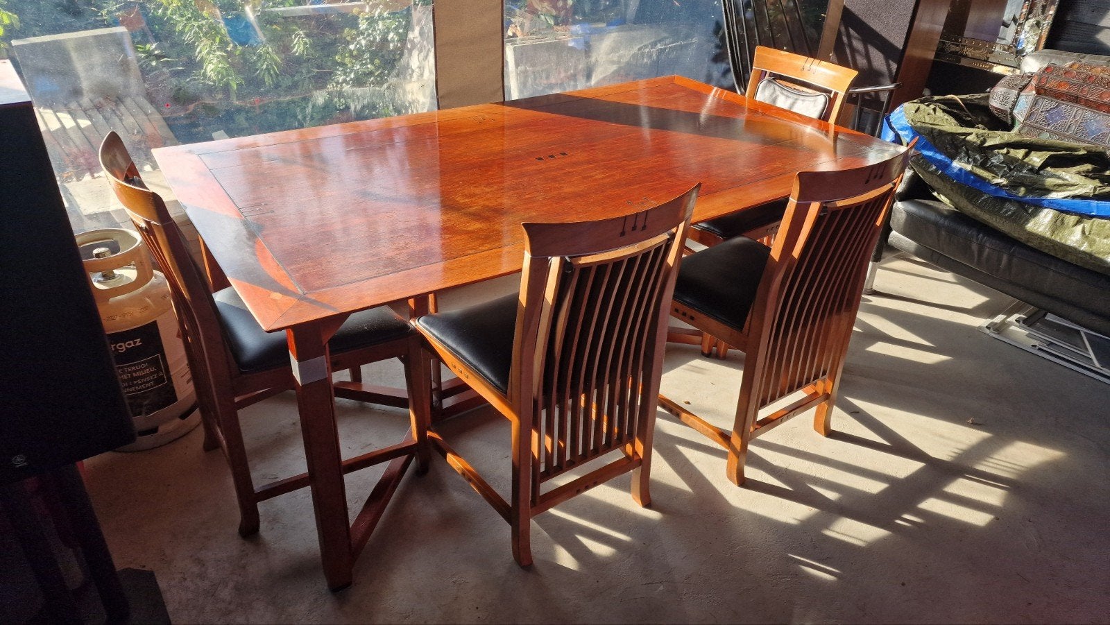 schuitema decoforma eettafel met 4 stoelen, Ophalen, Gebruikt, 150 tot 200 cm, Klassiek art deco