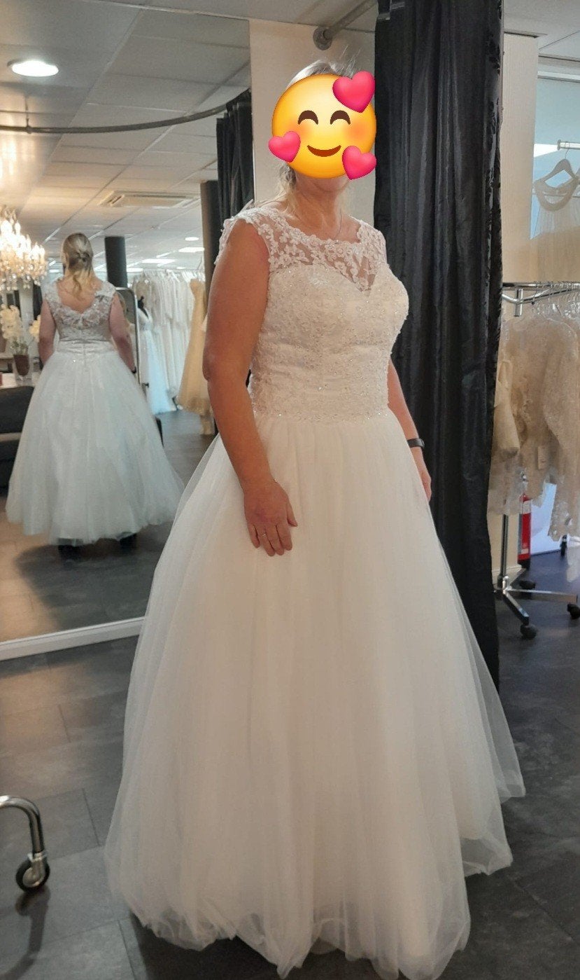 Prachtige Trouwjurk met Kant en Tule, Kleding | Dames, Trouwkleding en Trouwaccessoires, Ophalen, Trouwjurk, Wit, Onbekend