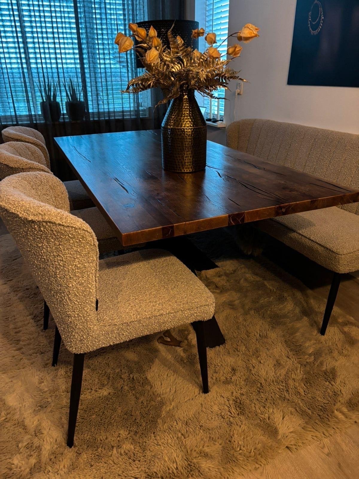 Robuuste eettafel mango hout, Ophalen, 100 tot 150 cm, Zo goed als nieuw, 150 tot 200 cm