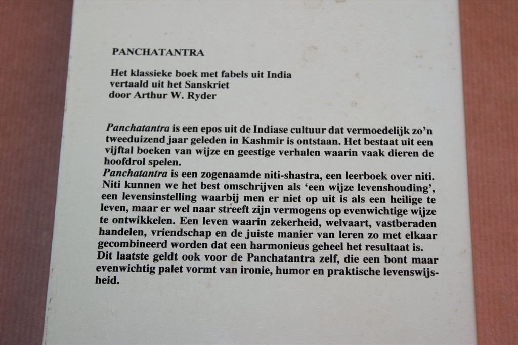 Panchatantra — Klassieke Indiase Fabels, Ankh-Hermes 1992, Ophalen of Verzenden, Gelezen