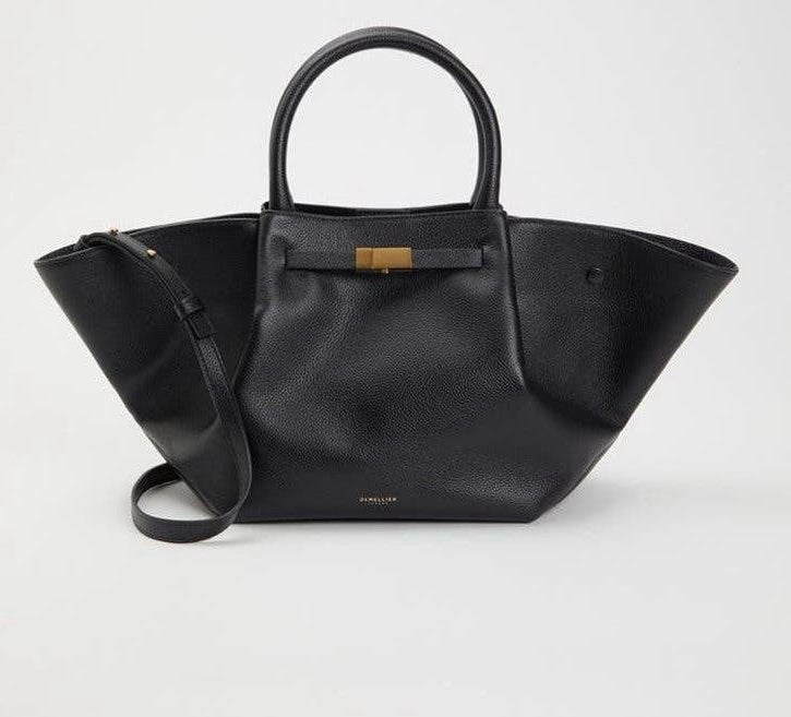 DeMellier midi New York handtas zwart leer, Verzenden, Nieuw, Zwart, Handtas