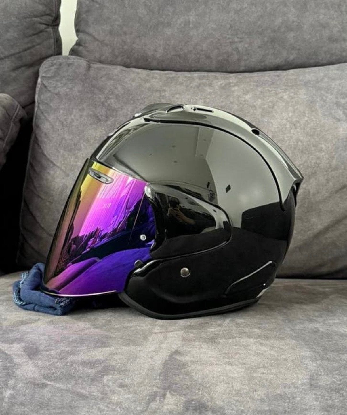 Arai Jethelm met Iridium Vizier - Zwart, Ophalen, Arai, Heren, Jethelm