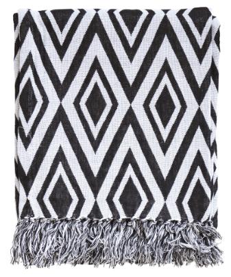 BLOSSOM Home Fashion plaid zwart wit grafisch ruit - nieuw -, Huis en Inrichting, Woonaccessoires | Plaids en Woondekens, Ophalen of Verzenden