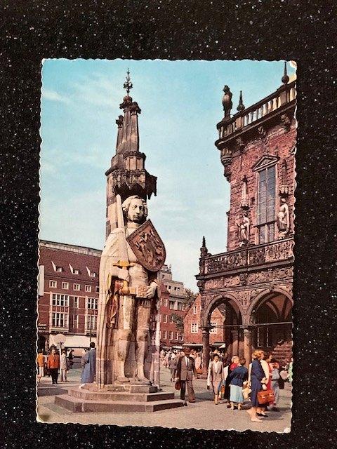 Standbeeld Roland in Bremen Ridder van Karel de Grote, Verzamelen, Ansichtkaarten | Buitenland, Ongelopen, Duitsland, 1960 tot 1980