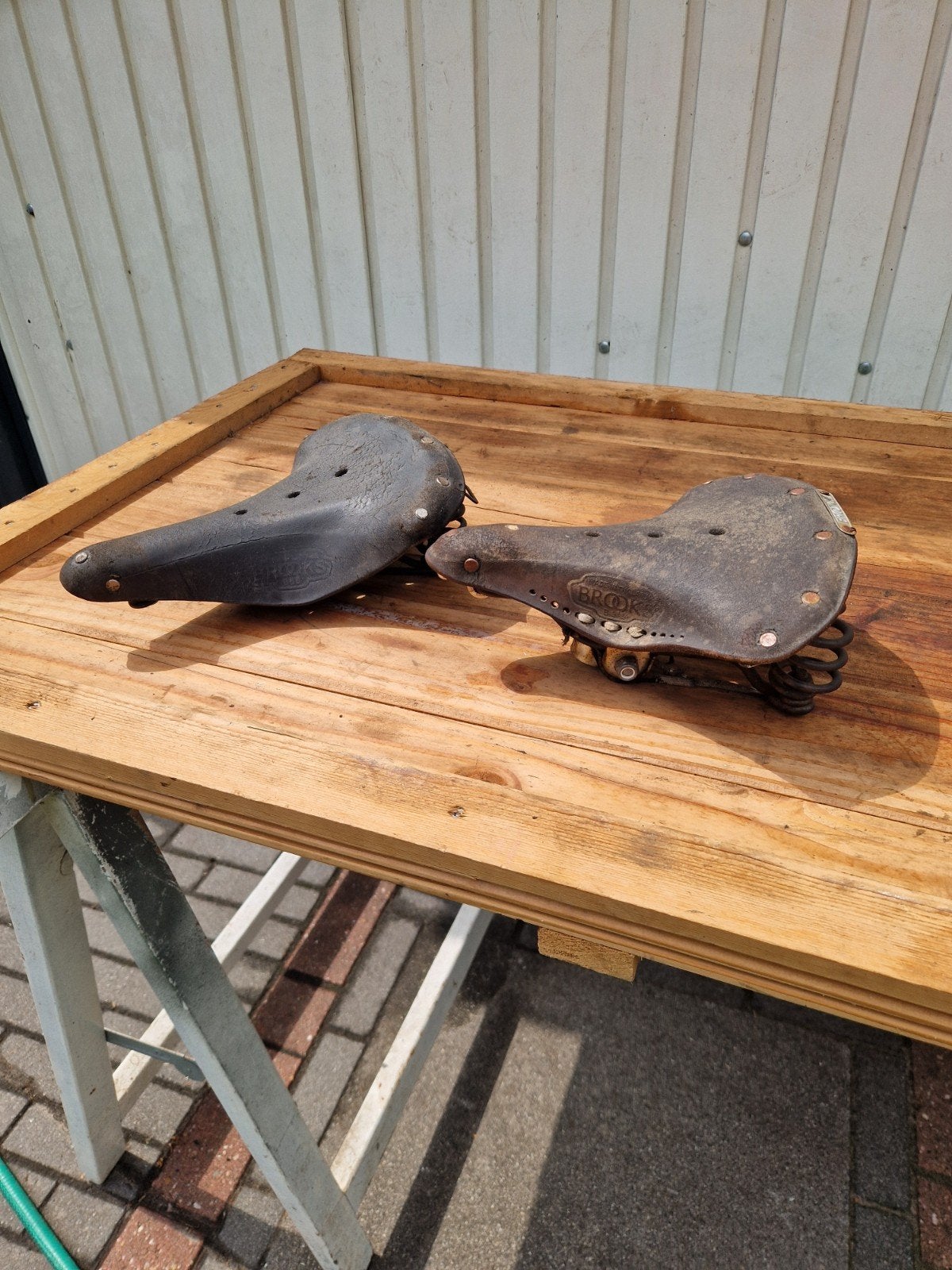 Brooks fiets zadel 2 stuks vintage, Gebruikt, Leer, Ophalen of Verzenden, Brooks