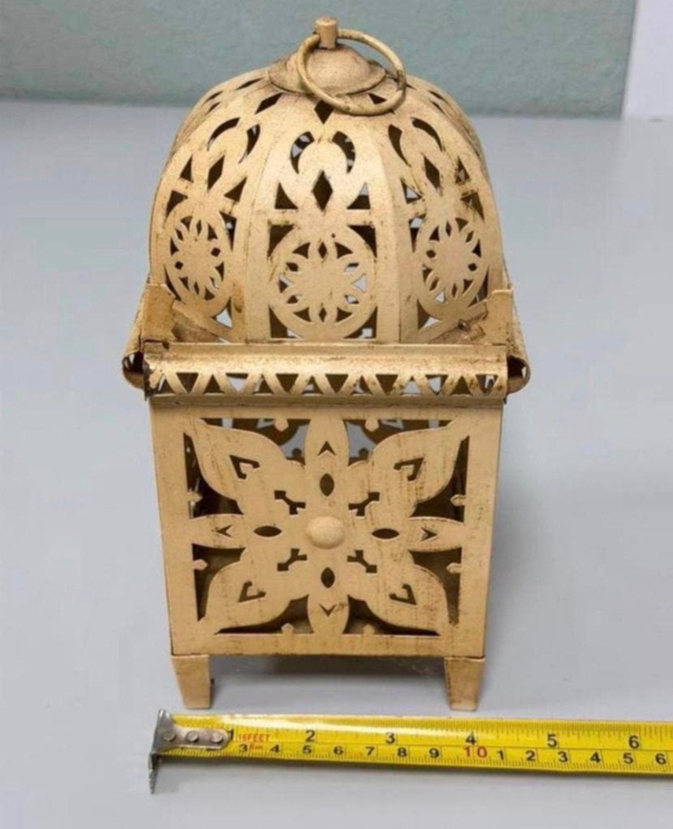Vintage Metalen Arabische Marokkaanse Lantaarn Kaarsenhouder, Ophalen of Verzenden