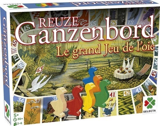 Reuze Ganzenbord - Het Grote Ganzenbordspel van Selecta, Hobby en Vrije tijd, Gezelschapsspellen | Bordspellen, Drie of vier spelers