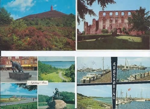 13 Ansichtkaarten Danmark Swendborgsund-broen etc., Ophalen of Verzenden, 1960 tot 1980, Gelopen, Buiten Europa