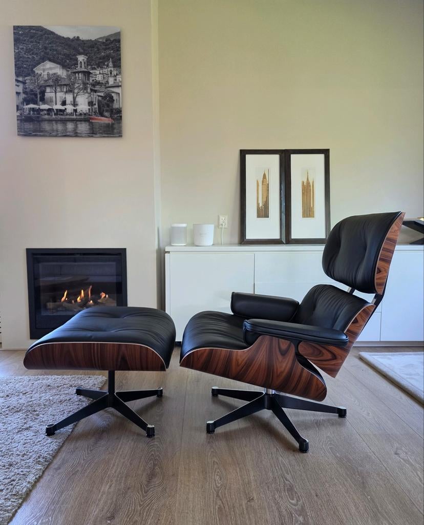 Vitra Eames lounge chair Palissander XL + Ottoman Nieuw, Ophalen of Verzenden, Nieuw, Leer