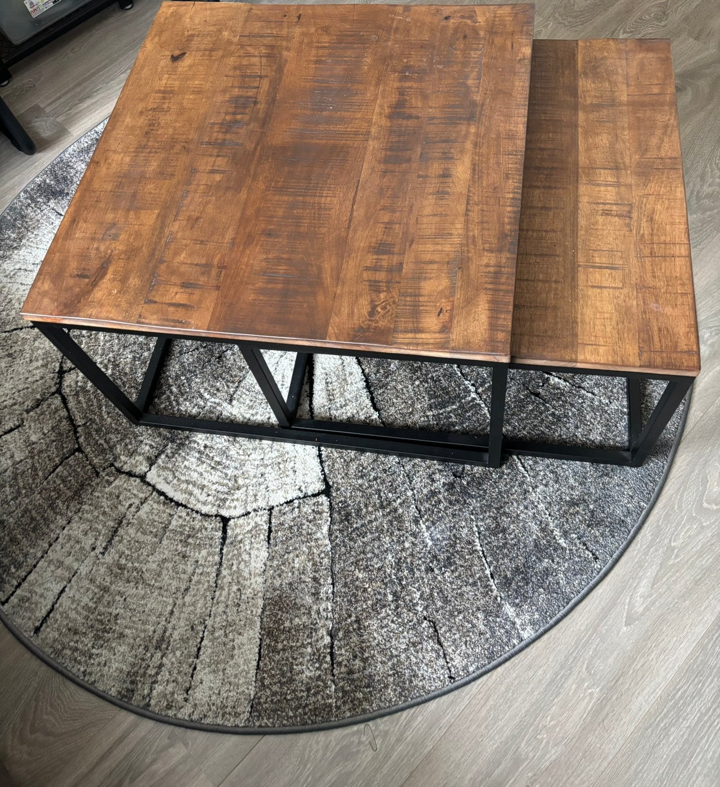 Set mango houten salon tafels, Ophalen, 50 tot 100 cm, Vierkant, 50 tot 100 cm
