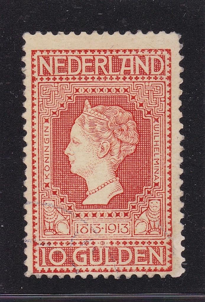 1913 Jubileumzegel  10 gld. nvph nr. 101,   netjes gebr., Postzegels en Munten, Postzegels | Nederland, Verzenden, T/m 1940, Gestempeld